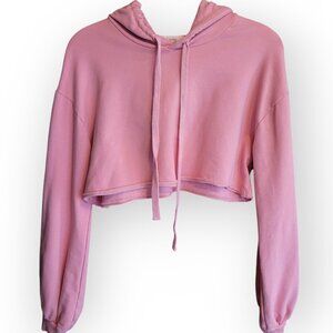 Camila Coelho Laurell Cropped Drawstring Hoodie Y2K Sweater in Mauve Size XS